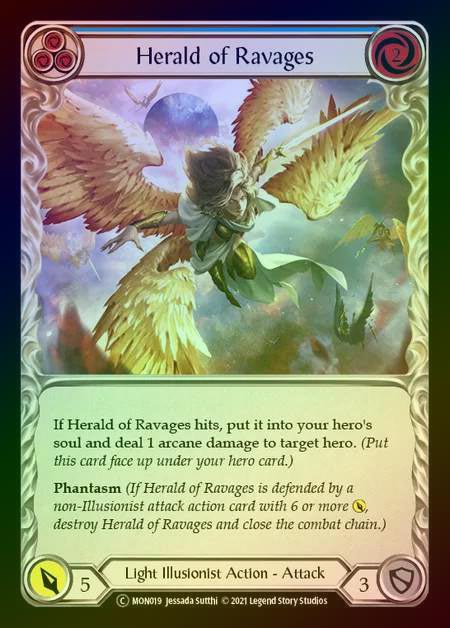 【RF】[Light Illusionist] Herald of Ravages [UL-MON019-C] (blue) Rainbow Foil