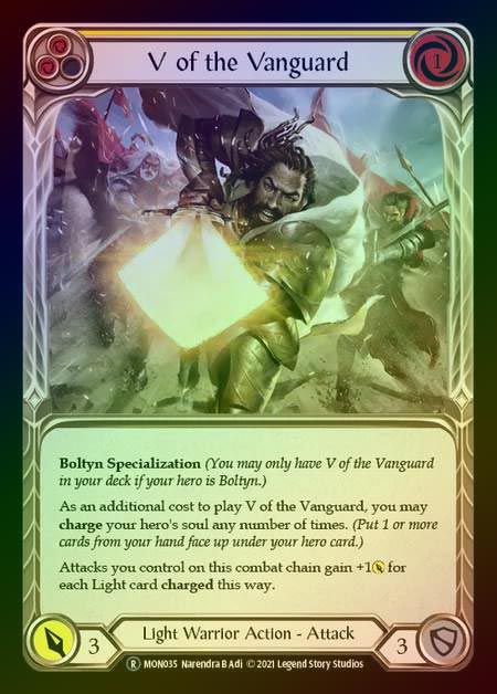【RF】[Light Warrior] V of the Vanguard [UL-MON035-R] (yellow) Rainbow Foil