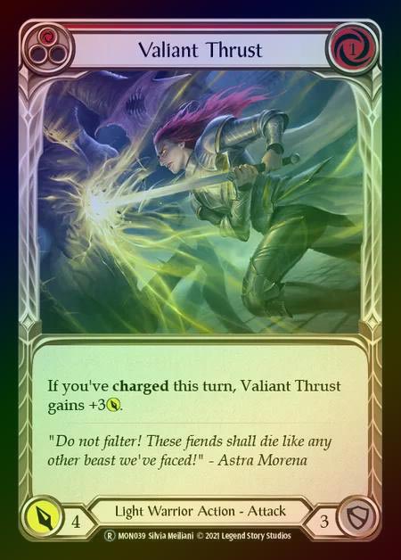 【RF】[Light Warrior] Valiant Thrust [UL-MON039-R] (red) Rainbow Foil