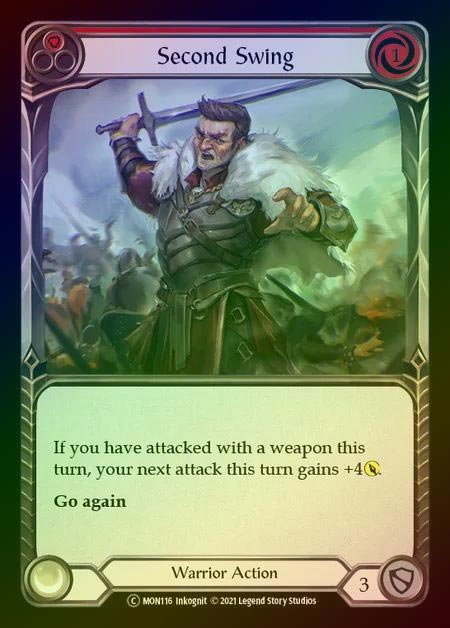 【RF】[Warrior] Second Swing [UL-MON116-C] (red) Rainbow Foil