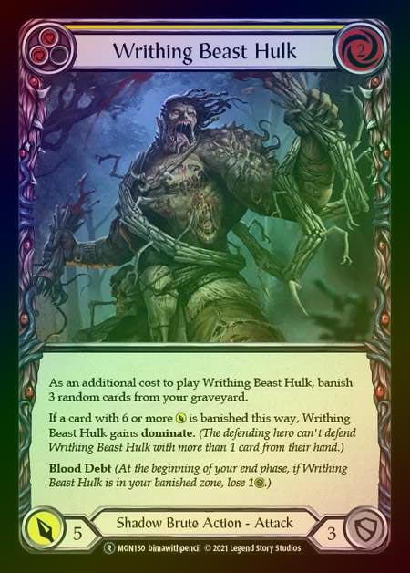 【RF】[Shadow Brute] Writhing Beast Hulk [UL-MON130-R] (yellow) Rainbow Foil