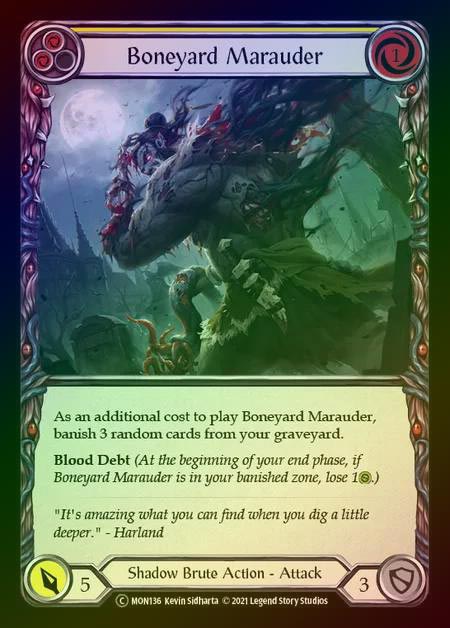 【RF】[Shadow Brute] Boneyard Marauder [UL-MON136-C] (yellow) Rainbow Foil