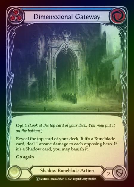 【RF】[Shadow Runeblade] Dimenxxional Gateway [UL-MON164-R] (blue) Rainbow Foil