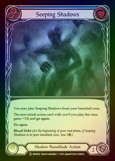 【RF】[Shadow Runeblade] Seeping Shadows [UL-MON167-R] (blue) Rainbow Foil
