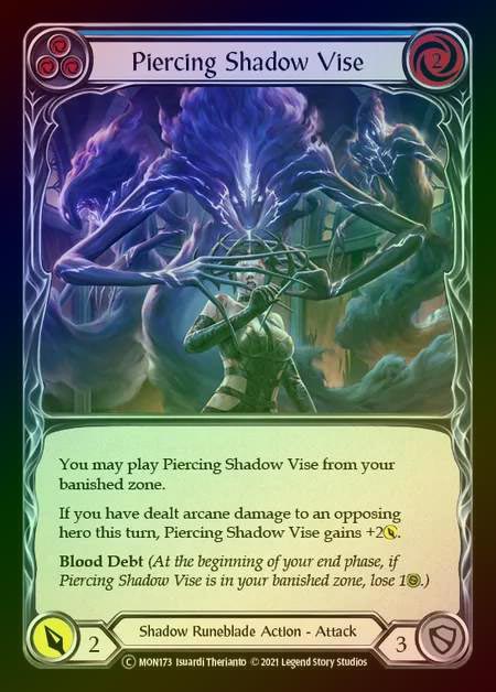 【RF】[Shadow Runeblade] Piercing Shadow Vise [UL-MON173-C] (blue) Rainbow Foil