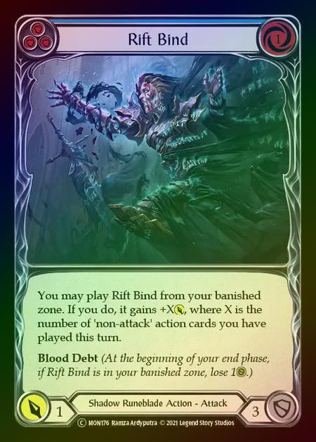 【RF】[Shadow Runeblade] Rift Bind [UL-MON176-C] (blue) Rainbow Foil