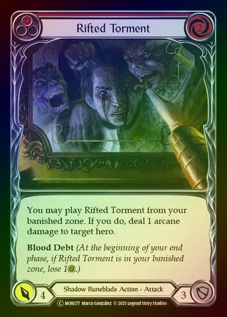 【RF】[Shadow Runeblade] Rifted Torment [UL-MON177-C] (red) Rainbow Foil