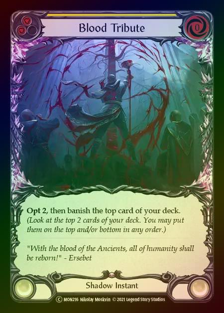 【RF】[Shadow] Blood Tribute [UL-MON216-C] (yellow) Rainbow Foil