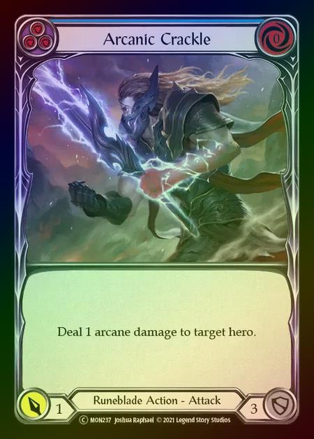 【RF】[Runeblade] Arcanic Crackle [UL-MON237-C] (blue) Rainbow Foil