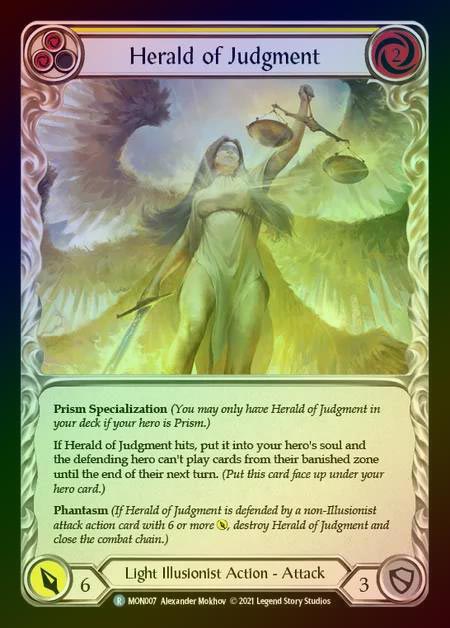 【RF】[Light Illusionist] Herald of Judgment (yellow) [1st-MON_007-R] Rainbow Foil