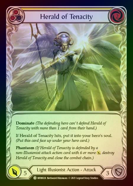 【RF】[Light Illusionist] Herald of Tenacity (yellow) [1st-MON_024-C] Rainbow Foil