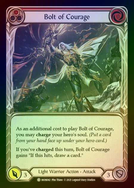 【RF】[Light Warrior] Bolt of Courage (red) [1st-MON_042-C] Rainbow Foil