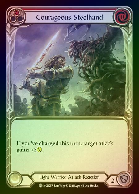 【RF】[Light Warrior] Courageous Steelhand (red) [1st-MON_057-C] Rainbow Foil