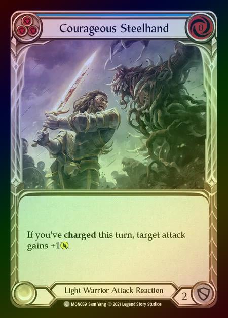 【RF】[Light Warrior] Courageous Steelhand (blue) [1st-MON_059-C] Rainbow Foil