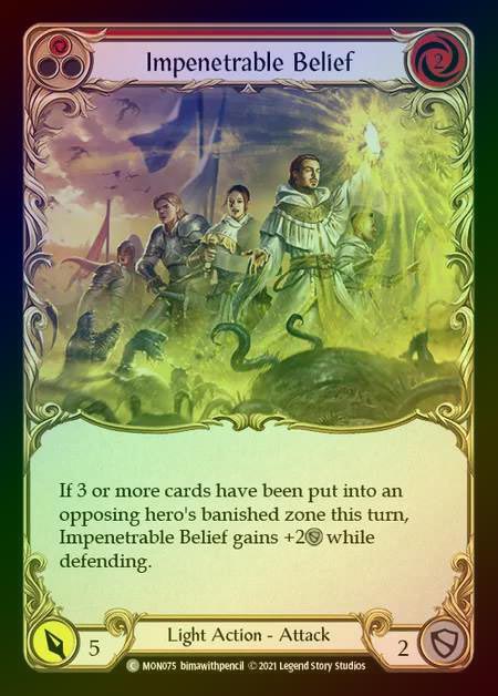 【RF】[Light] Impenetrable Belief (red) [1st-MON_075-C] Rainbow Foil