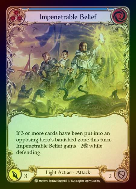【RF】[Light] Impenetrable Belief (blue) [1st-MON_077-C] Rainbow Foil