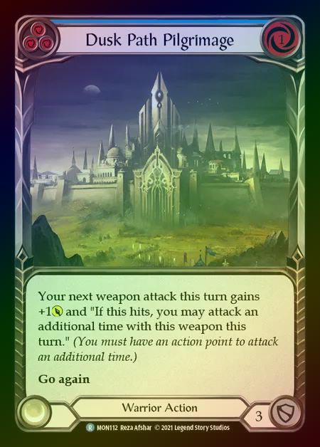 【RF】[Warrior] Dusk Path Pilgrimage (blue) [1st-MON_112-R] Rainbow Foil