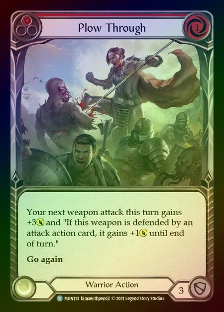 【RF】[Warrior] Plow Through (red) [1st-MON_113-R] Rainbow Foil