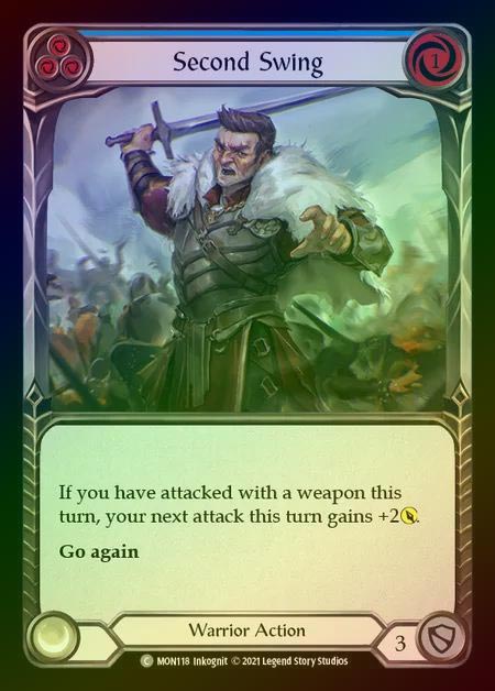 【RF】[Warrior] Second Swing (blue) [1st-MON_118-C] Rainbow Foil