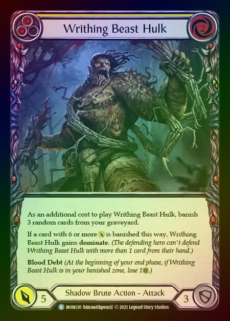 【RF】[Shadow Brute] Writhing Beast Hulk (yellow) [1st-MON_130-R] Rainbow Foil