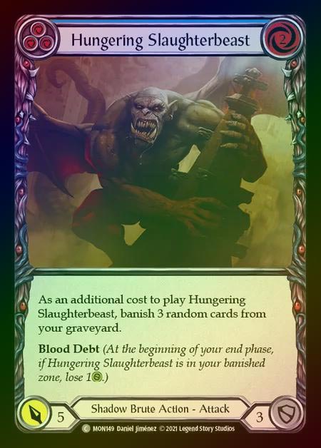 【RF】[Shadow Brute] Hungering Slaughterbeast (blue) [1st-MON_149-C] Rainbow Foil
