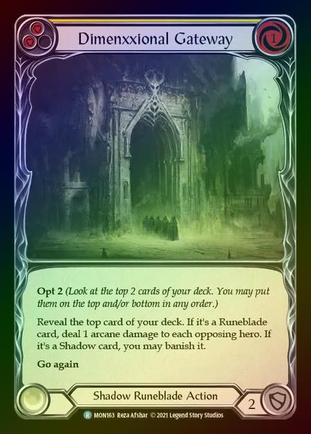 【RF】[Shadow Runeblade] Dimenxxional Gateway (yellow) [1st-MON_163-R] Rainbow Foil
