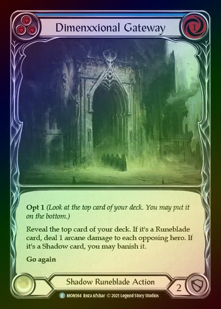 【RF】[Shadow Runeblade] Dimenxxional Gateway (blue) [1st-MON_164-R] Rainbow Foil