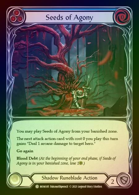 【RF】[Shadow Runeblade] Seeds of Agony (blue) [1st-MON_185-C] Rainbow Foil