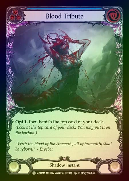 【RF】[Shadow] Blood Tribute (blue) [1st-MON_217-C] Rainbow Foil