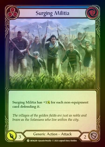 【RF】[Generic] Surging Militia (blue) [1st-MON_289-C] Rainbow Foil