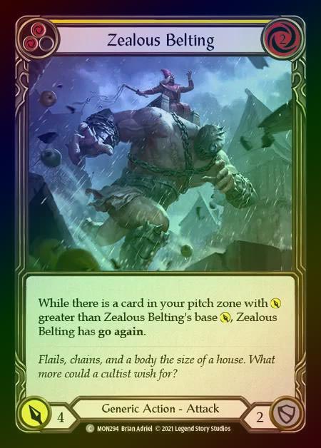 【RF】[Generic] Zealous Belting (yellow) [1st-MON_294-C] Rainbow Foil