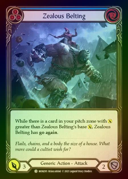 【RF】[Generic] Zealous Belting (blue) [1st-MON_295-C] Rainbow Foil