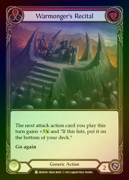 【RF】[Generic] Warmonger's Recital (red) [1st-MON_299-C] Rainbow Foil