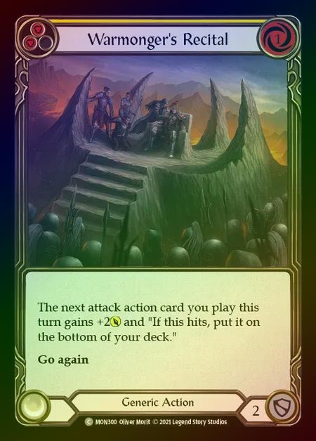 【RF】[Generic] Warmonger's Recital (yellow) [1st-MON_300-C] Rainbow Foil