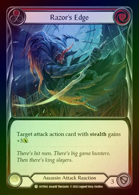 【RF】[Assassin] Razor's Edge [OUT042-C] (red) Rainbow Foil