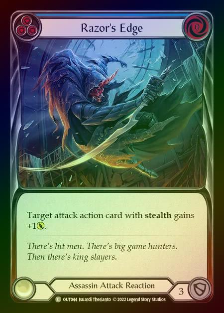【RF】[Assassin] Razor's Edge [OUT044-C] (blue) Rainbow Foil