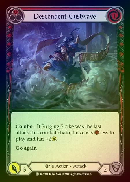【RF】[Ninja] Descendent Gustwave [OUT074-C] (red) Rainbow Foil