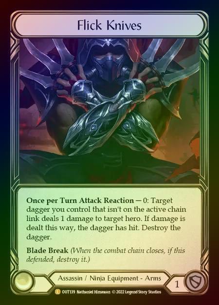 【RF】[Assassin Ninja] Flick Knives [OUT139-L] Rainbow Foil