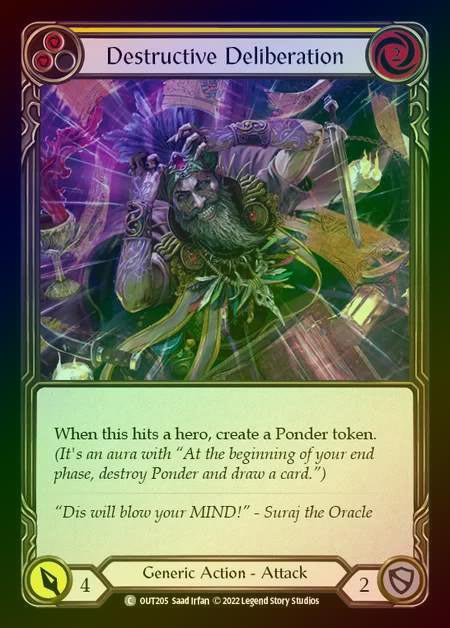 【RF】[Generic] Destructive Deliberation [OUT205-C] (yellow) Rainbow Foil