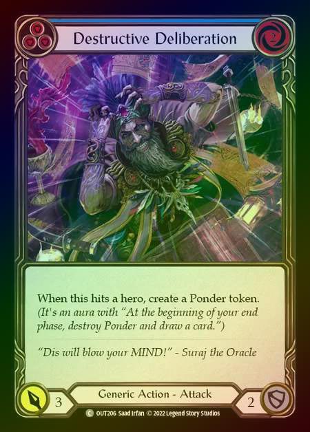 【RF】[Generic] Destructive Deliberation [OUT206-C] (blue) Rainbow Foil