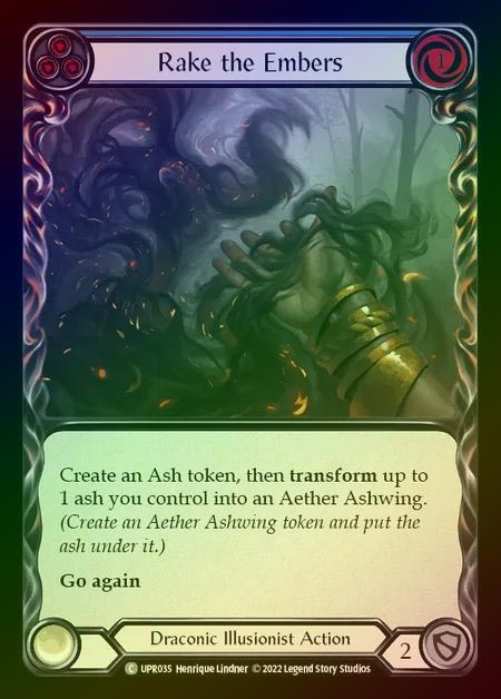 【RF】[Draconic Illusionist] Rake the Embers [UPR035-C] (blue) Rainbow Foil