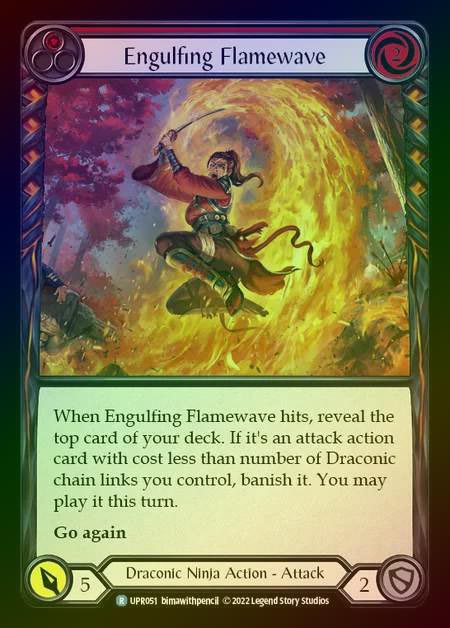 【RF】[Draconic Ninja] Engulfing Flamewave [UPR051-R] (red) Rainbow Foil
