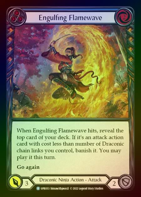 【RF】[Draconic Ninja] Engulfing Flamewave [UPR053-R] (blue) Rainbow Foil