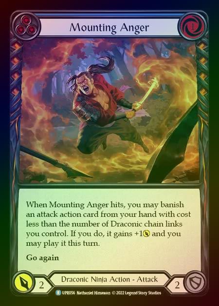 【RF】[Draconic Ninja] Mounting Anger [UPR056-R] (blue) Rainbow Foil