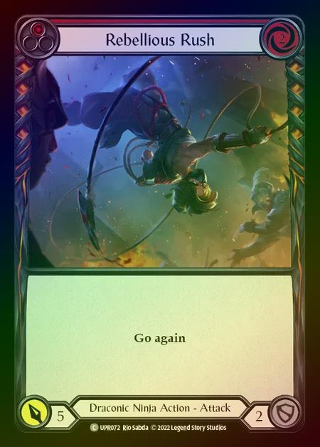 【RF】[Draconic Ninja] Rebellious Rush [UPR072-C] (red) Rainbow Foil