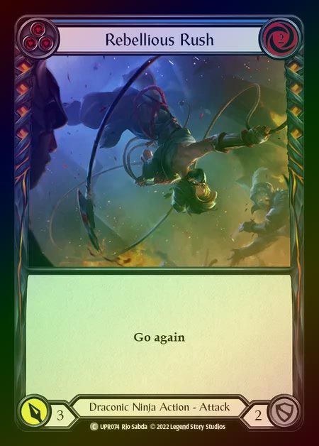 【RF】[Draconic Ninja] Rebellious Rush [UPR074-C] (blue) Rainbow Foil