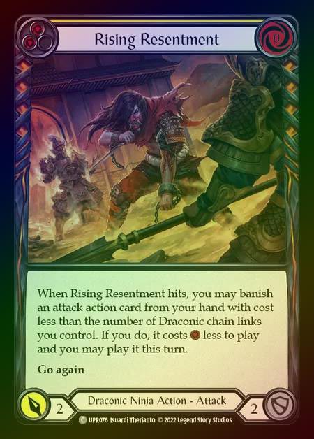 【RF】[Draconic Ninja] Rising Resentment [UPR076-C] (yellow) Rainbow Foil