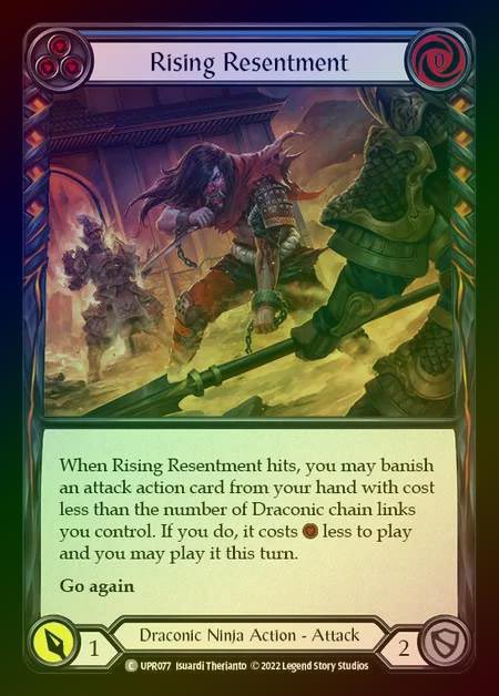【RF】[Draconic Ninja] Rising Resentment [UPR077-C] (blue) Rainbow Foil