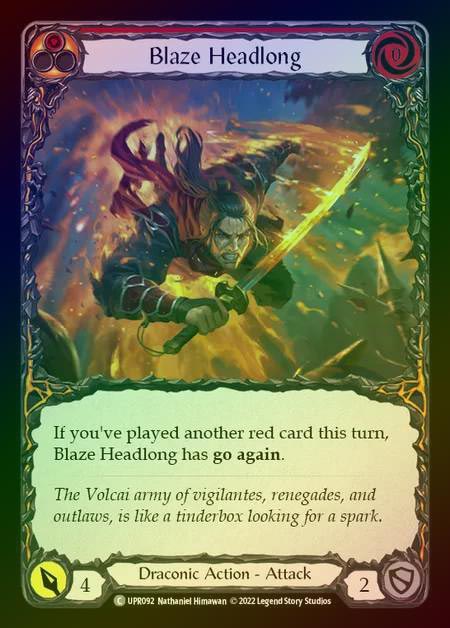 【RF】[Draconic] Blaze Headlong [UPR092-C] (red) Rainbow Foil
