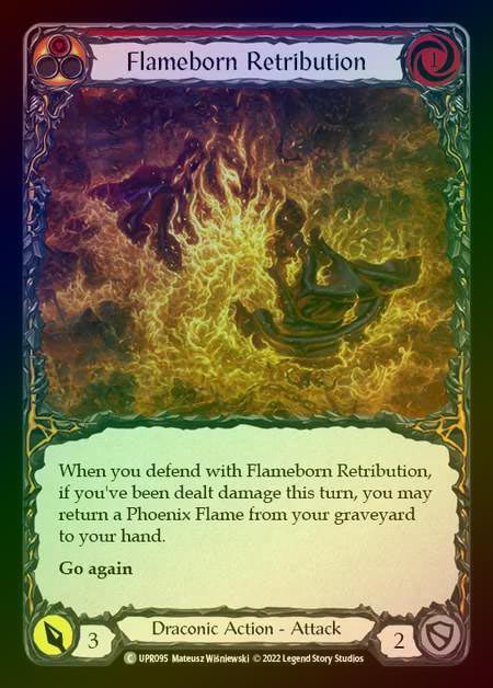 【RF】[Draconic] Flameborn Retribution [UPR095-C] (red) Rainbow Foil